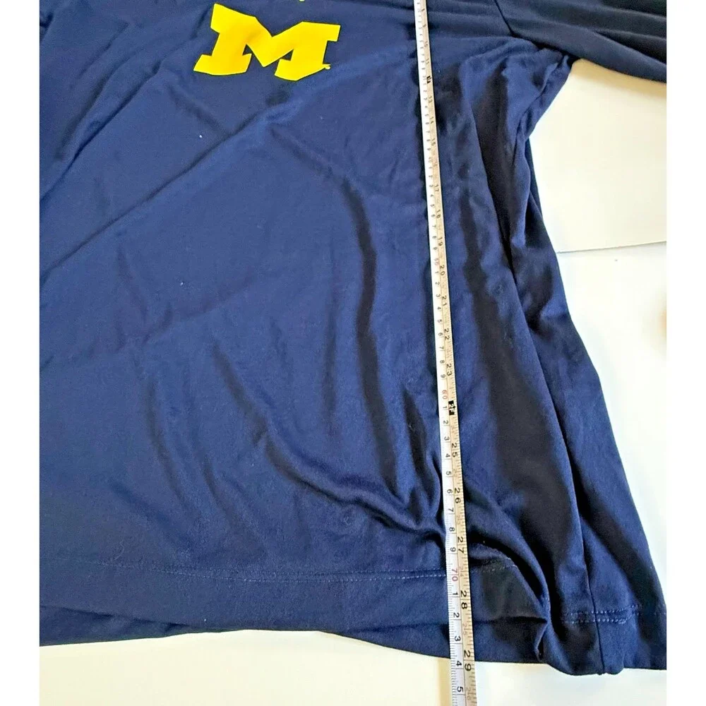 Nike Jordan Michigan Wolverines Dri Fit Long Sleeve Shirt Mens Large Blue NCAA